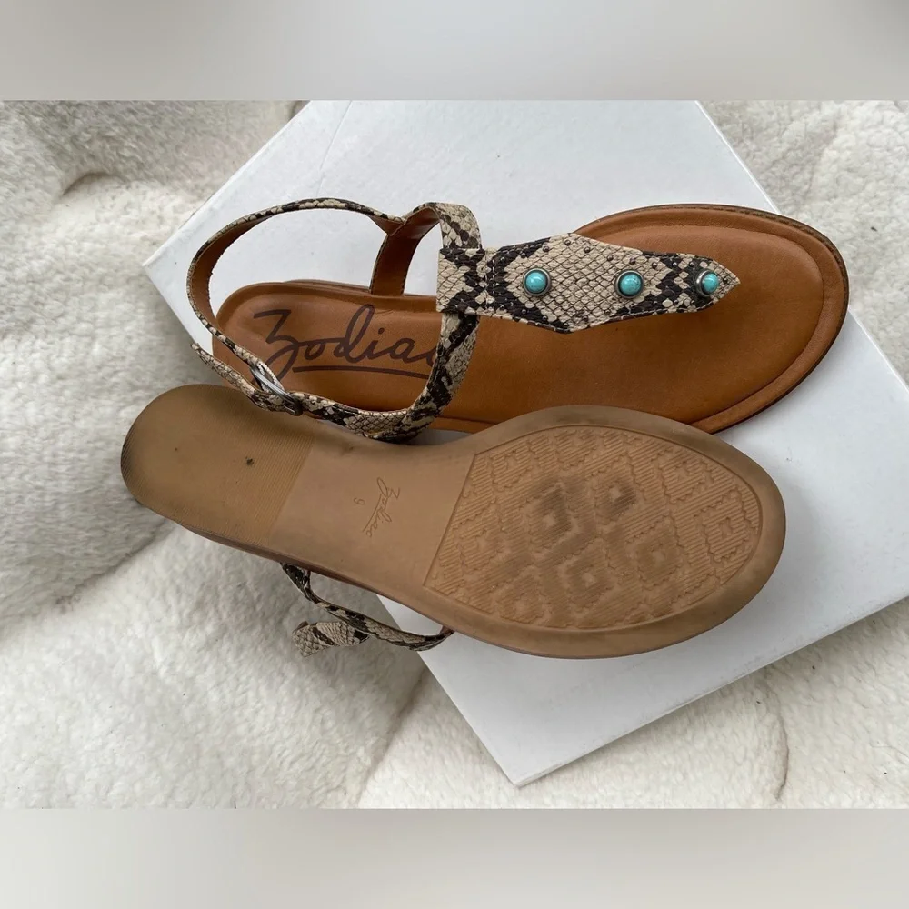 Zodiac Women's Snakeskin Sandals Brown Black Size 9 - Picture 8 of 8